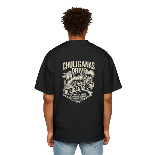 Oversized Tee — 'Chuliganas Drive' Vintage Car Graphic Men's T-Shirt