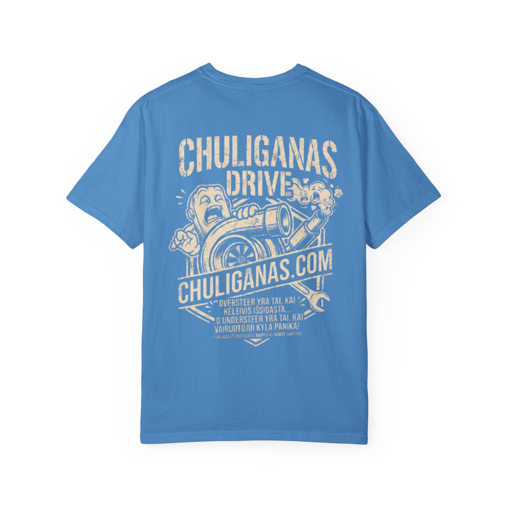 Chuliganas Drive Graphic T-Shirt — Vintage Racing Illustration