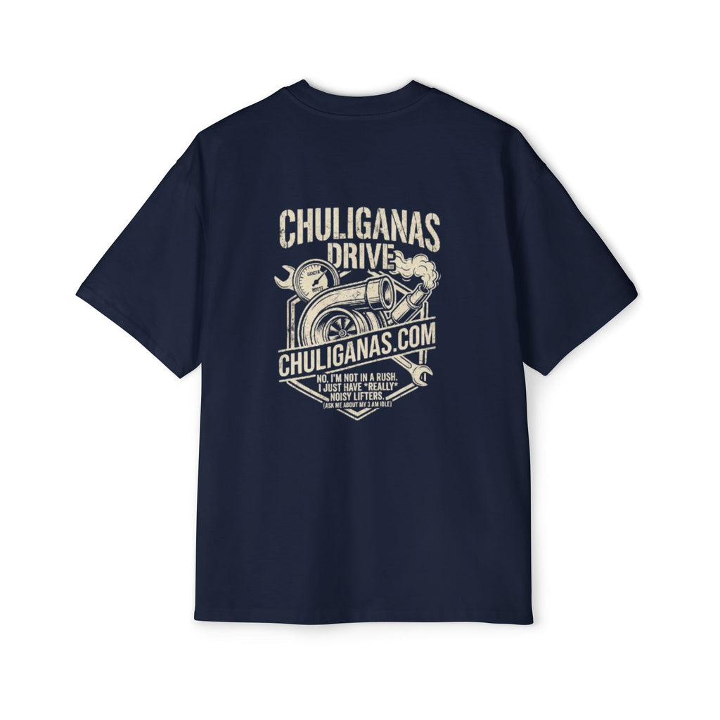 Oversized Tee — 'Chuliganas Drive' Vintage Car Graphic Men's T-Shirt