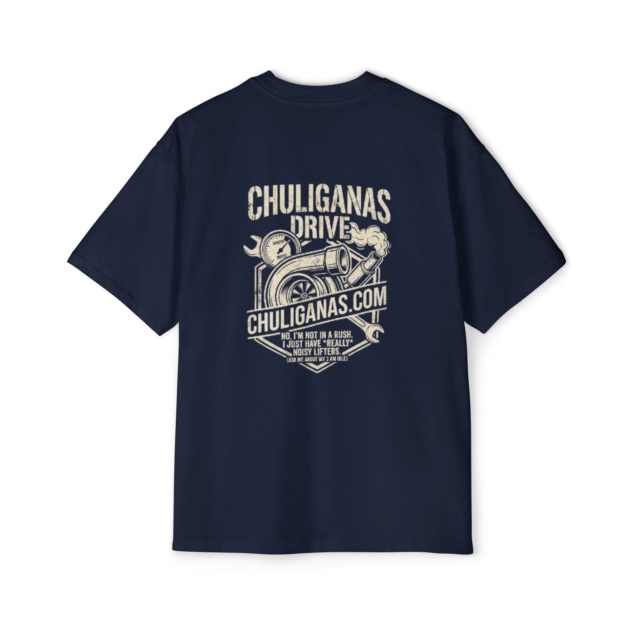 Oversized Tee — 'Chuliganas Drive' Vintage Car Graphic Men's T-Shirt