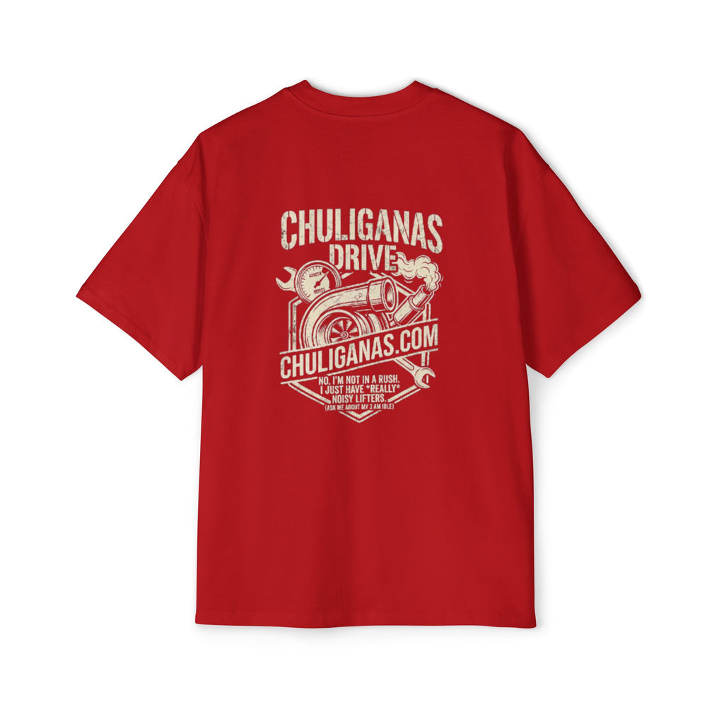Oversized Tee — 'Chuliganas Drive' Vintage Car Graphic Men's T-Shirt