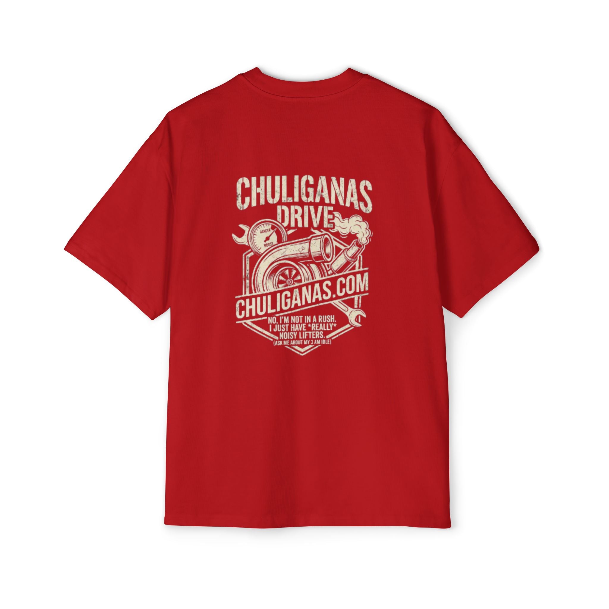 Oversized Tee — 'Chuliganas Drive' Vintage Car Graphic Men's T-Shirt