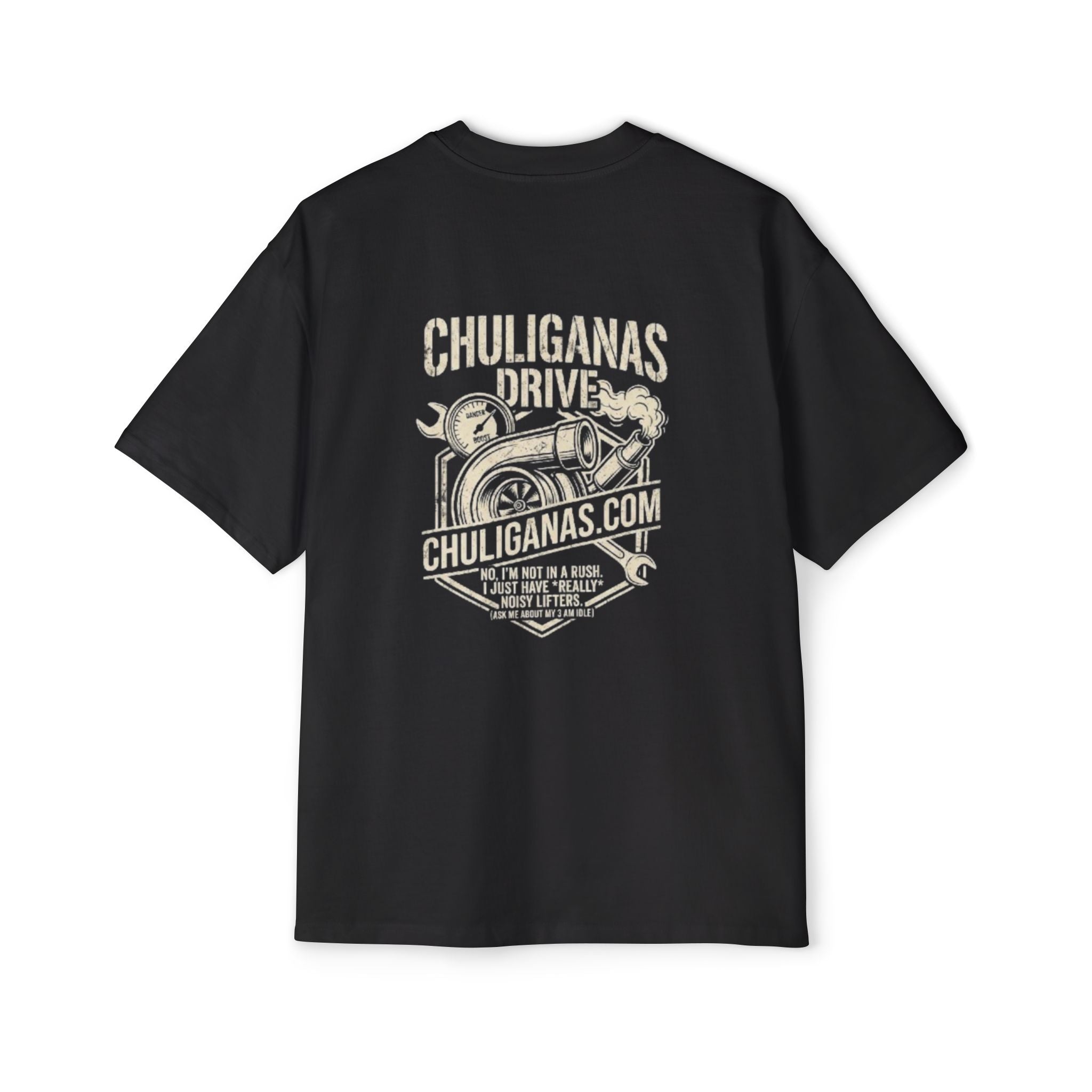 Oversized Tee — 'Chuliganas Drive' Vintage Car Graphic Men's T-Shirt