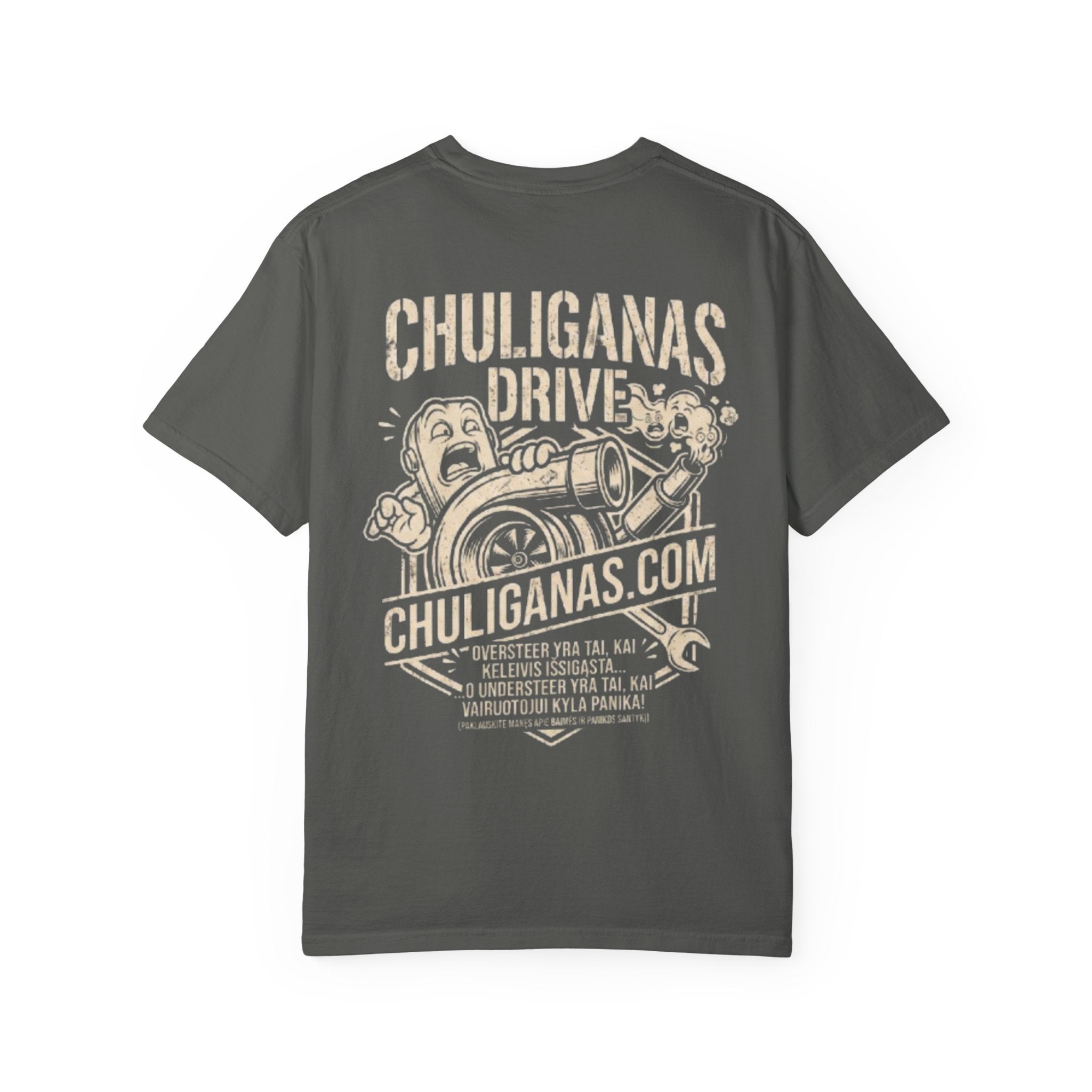Chuliganas Drive Graphic T-Shirt — Vintage Racing Illustration